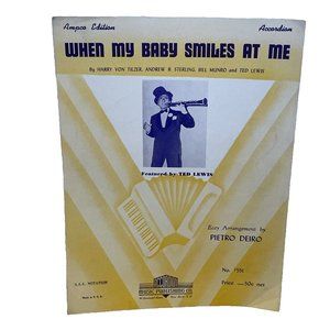 When My Baby Smiles At Me Accordion Sheet Music 1952 Ampco Edition 551